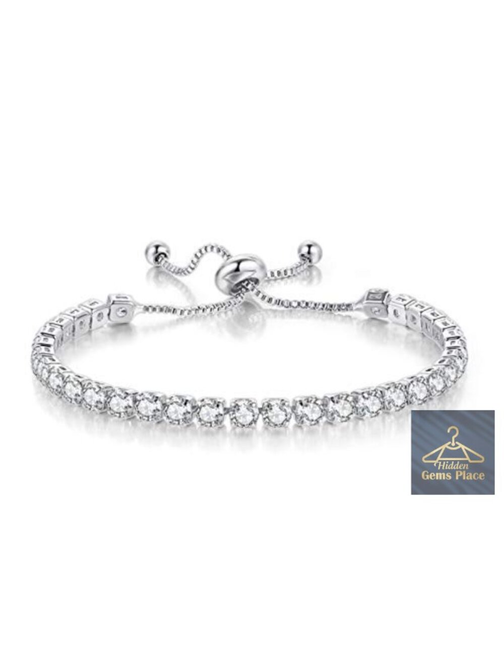 Adjustable Tennis Bracelet with Cubic Zirconia, Hypoallergenic, Women